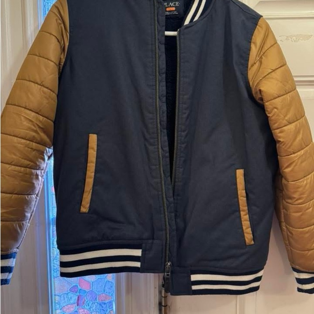 The Children's Place Navy and Tan Bomber Jacket